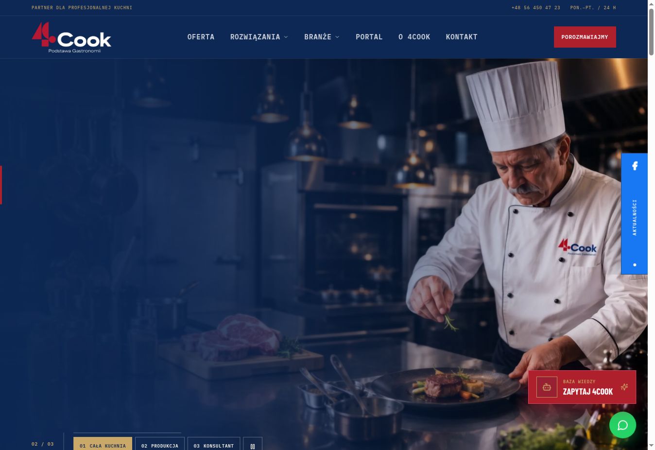 Strona główna 4Cook z szefem kuchni w profesjonalnej kuchni